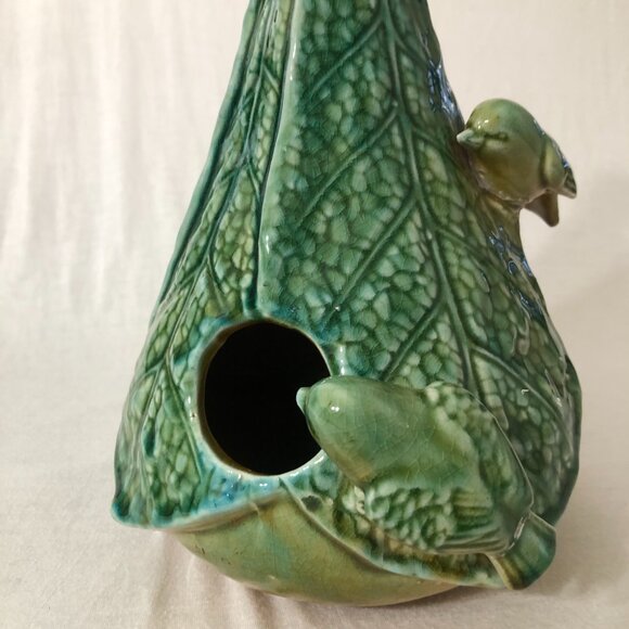 Handmade Vintage Green Pottery Vase – Ceramic Decorative Collectible - Picture 5 of 6